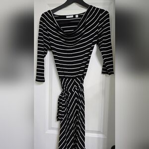 Black and White Striped Women's Dress